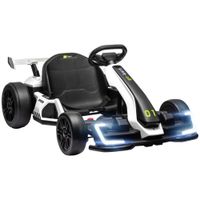 homcom 24 v go-kart electrico para ninos hasta 12 kmh gokart con funcion drift 2 motores asiento ajustable arranque suave   aosom espana