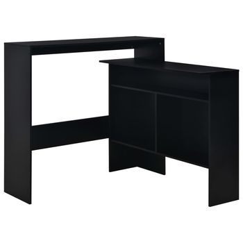 Mesa Alta De Cocina Con 2 Encimeras Negra 130x40x120 Cm