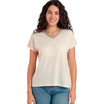 Admas Blusa Camiseta de manga corta con cuello en V Mexico para mujer