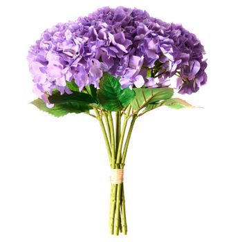 Ramo De Flores Artificiales Arreglo Floral Preparado Hecho A Mano Hortensias 50 Cm Violeta Pernes