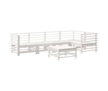 Juego de muebles de jardín 6 piezas madera de pino impregnada