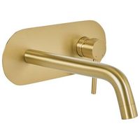 grifo monomando de laton empotrado para lavabo en pared dorado guaiba