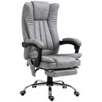vinsetto silla de masaje con 6 puntos de masaje ajustable con funcion de calefaccion reposapies retractil y control remoto gris