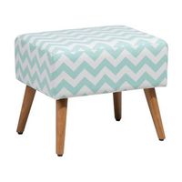 reposapies asiento de algodon verde menta patas de madera patron oriental estilo escandinavo manteo