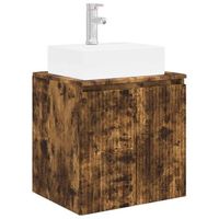 vanidad con lavabo de pared roble ahumado 495 x 41 x 625 cm vidaxl