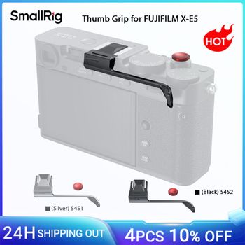 Empuñadura de pulgar SmallRig X-E5 para FUJIFILM X-E5, plateada/negra con botón de liberación de obturador, almohadillas de silicona que mejoran el agarre y mejorar la seguridad