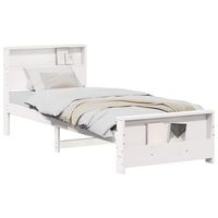 estructura de cama con estante 100 x 200 cm pino macizo vidaxl