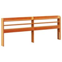cabecero de cama con estantes madera maciza pino marron 200 cm vidaxl