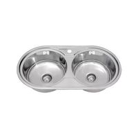 fregadero infiniton reale85c2 2 sumideros satinado acero inoxidable o36x14 cm