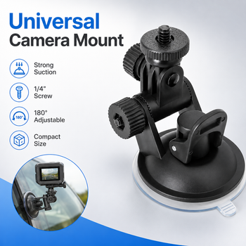 Soporte Universal con Ventosa para Cámara, Tornillo de 1/4, Soporte de Vidrio, Mini Soporte Ajustable Portátil para Cámara de Acción