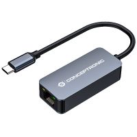 conceptronic abby12gc adaptador de red usb-c a rj-45 25gbe wake-on-lan gris