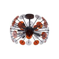lampara techo art deco negra ambar ahumado