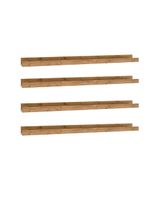 pack 4 estantes de madera maciza flotante tono envejecido 50x7cm