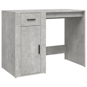Escritorio | Mesa De Trabajo De Madera Contrachapada Gris Hormigón 100x49x75 Cm
