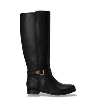 Lauren Ralph Lauren para mujer. 802974383004 Botas alta Brooke II de piel de becerro negro (38), 1 a 3cm, Ninguno, Casual