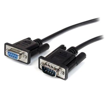 Cable serie Startech MXT1003MBK 3 m DB9 macho a hembra blindado negro