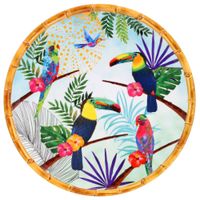 plato grande de melamina con estampado de tucanes 28 cm
