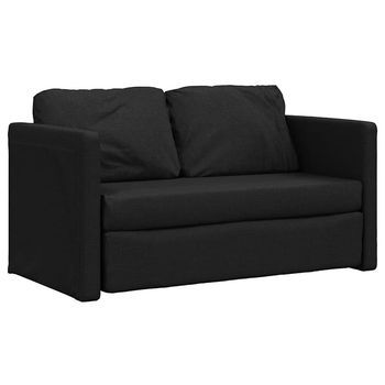 Sofá Cama De Suelo 2 En 1 Tela Negro 112x174x55 Cm