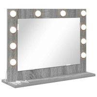 espejo de tocador rectangular gris sonoma 60 x 45 x 18 cm vidaxl