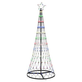 Árbol De Navidad Led Con 230 Led Multicolor 184.5 Cm Metal Vidaxl