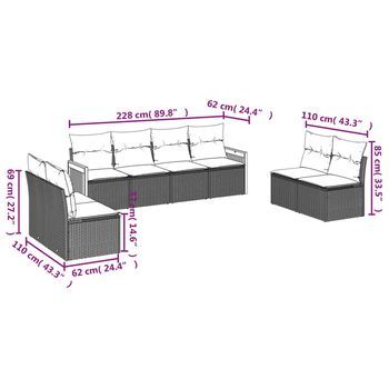 Conjunto De Ocio Al Aire Libre (incluye Cojines, Conjunto De 8 Piezas)