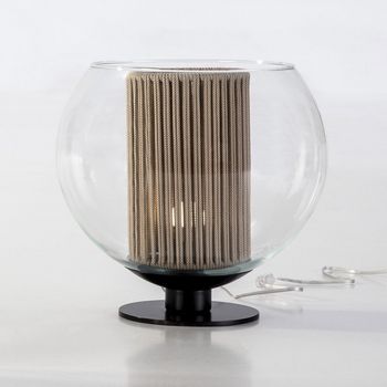 Lámpara de mesa bola cuerda beige 35