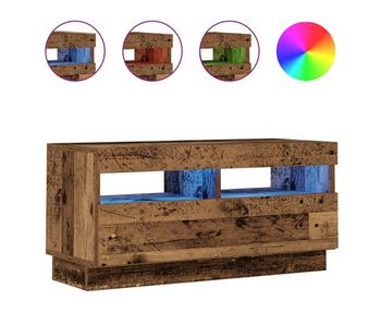Mueble tv - mesa de tv luces led madera ingeniería envejecida 80x35x40 cm