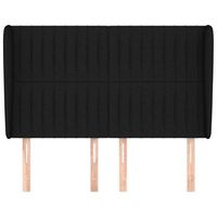 cabecero cama mueble de dormitorio con orejas de tela 147 x 23 x 118128 cm negro m020003587