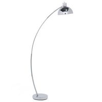 lampara de pie de metal plateado 155 cm pantalla regulable estilo industrial dintel