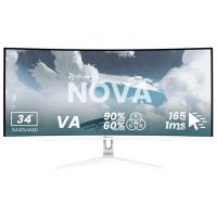 monitor arozzi nova curved 34 ultrawide qhd 165hz va 1ms blanco gaming