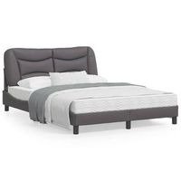cama matrimonial  cama para adultos  estructura de cama con cabecero cuero sintetico gris 140x190 cm cfw478155