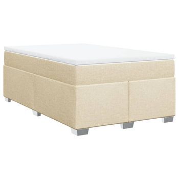 Cama Tapizada 190x120x46 Cm Tejido - Crema