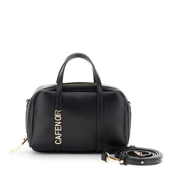 minibolso con letras metálicas black