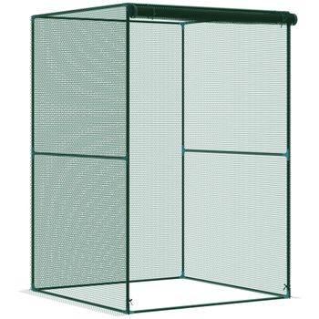 Outsunny Invernadero para Plantas con Puerta Enrollable y Marco de Acero para Jardín Terraza Patio 120x120x180 cm Verde   Aosom España