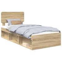 estructura de cama con cabecera roble sonoma 75 x 190 cm