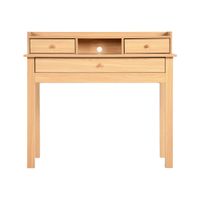 consola de madera clara con almacenamiento