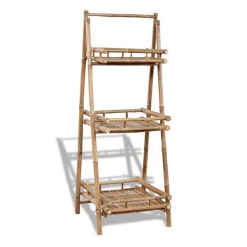 Estante Plegable De 3 Niveles Para Plantas Bambú Vidaxl