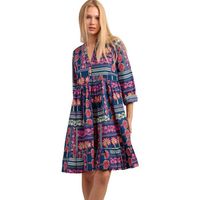 admas vestido vestido de verano manga larga funny palms para mujer