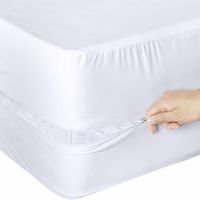 homesol  funda de colchon micrfibra blanco para cama con cremallera en l - cama de 90-105-135-150