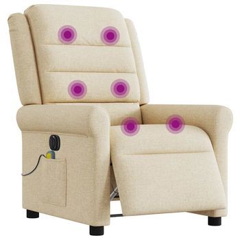 Sillón De Salón | Silla | Silló Reclinable De Masaje Eléctrico Tela Color Crema