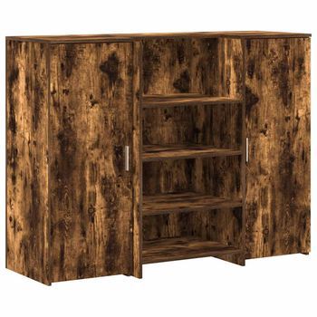 Mostrador De Recepción Roble Ahumado 135x50x103,5 Cm