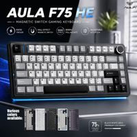 teclado mecanico aula f75 he 75 con efecto hall tri-modo 24g bluetooth 53 cableado hot swap rgb 4000mah para juegos frecuencia de sondeo de 8k