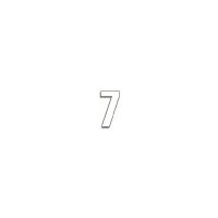 set 3 piezas pequenos numeros adhesivos 7 blanco