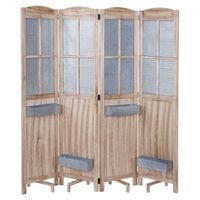 biombo de 4 paneles con 4 maceteros extraibles separador de ambientes tabique de madera y metal 170x161x29cm 040003921
