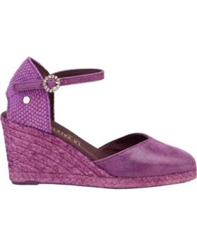 de LA VALETA SANDALIA DE CUÑA LA VALETA LETICIA MORADO