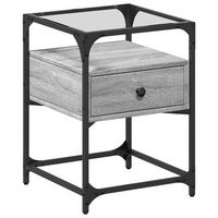 mesita de noche madera de ingenieria gris sonoma 40x40x55 cm vidaxl