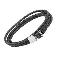 pulsera de cuero con cierre de acero inoxidable