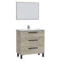 mueble de bano alise 3 cajones espejo y con lavabo color alaska