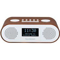 sandstrom s-dbtw18 dabr bluetooth clock radio - wood