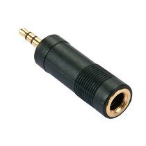 Lindy 35621 cambiador de gÃ©nero para cable 3.5mm 6.3mm Negro